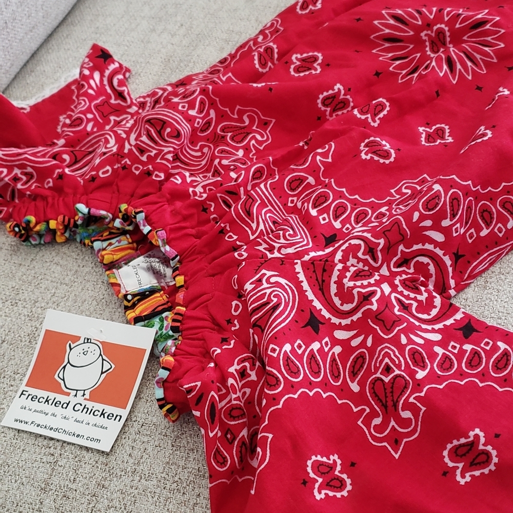 Western Girls Smocked Red Handkerchief Size 4 Dress NWT Never Worn